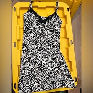 Black and White Lace Trim Top